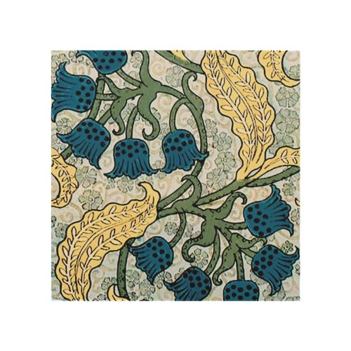 Floral Blue Flowers Lily Valley  Repeating Wood Wall Decor