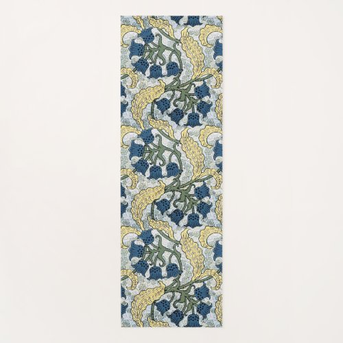 Floral Blue Flowers Lily Valley  Repeating Yoga Mat