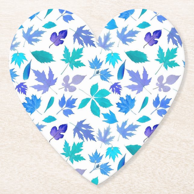 Floral Blue Flowers Pattern Design-36566 Paper Coaster (Front)