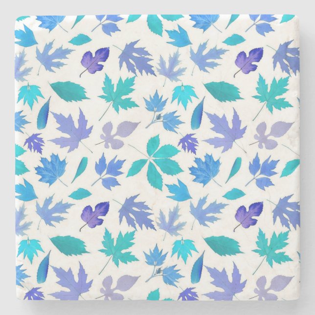Floral Blue Flowers Pattern Design-36566 Stone Coaster (Front)