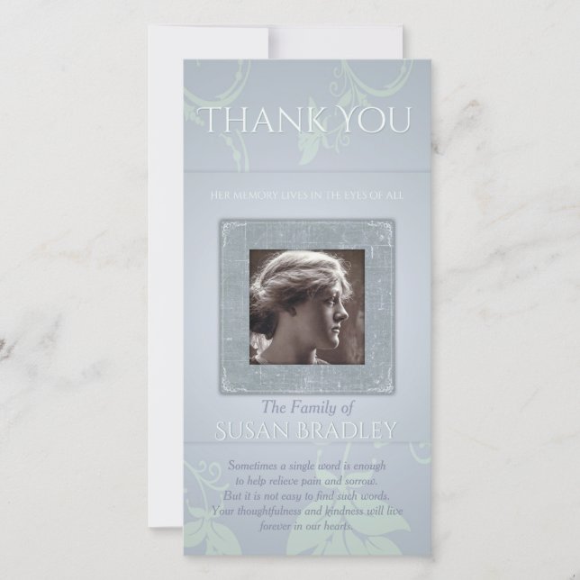 Floral Blue Gray Template Sympathy Thank You P (Front)