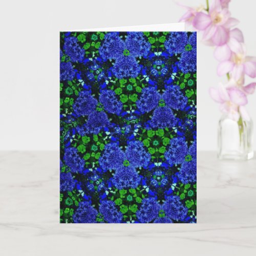 Floral Blue  Green Kaleidoscope Friend Birthday Card