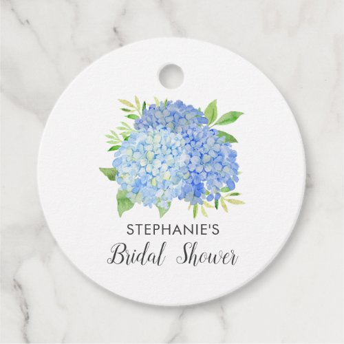 Floral Blue Hydrangea Bouquet Bridal Shower  Favor Tags