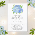Floral Blue Hydrangea Bouquet Bridal Shower Invitation at Zazzle