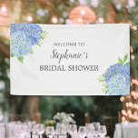 Floral Blue Hydrangea Bridal Shower Banner<br><div class="desc">This bridal shower banner features a modern blue hydrangea watercolor floral design . Personalize it with your text.</div>