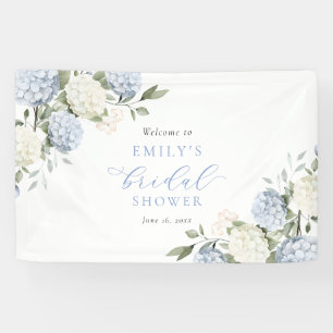 Floral Blue Hydrangea Bridal Shower Welcome Banner