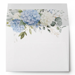 Floral Blue Hydrangea Greenery Envelope Liner