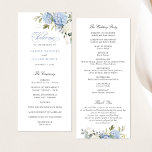 Floral Blue Hydrangea Greenery Wedding Program<br><div class="desc">Floral Blue Hydrangea Greenery Wedding Program. Floral Elegant White & Blue Hydrangea Wedding Order of Service. Traditional Formal Wedding Program Template</div>
