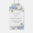 Floral Blue Hydrangea Greenery Wedding Thank You