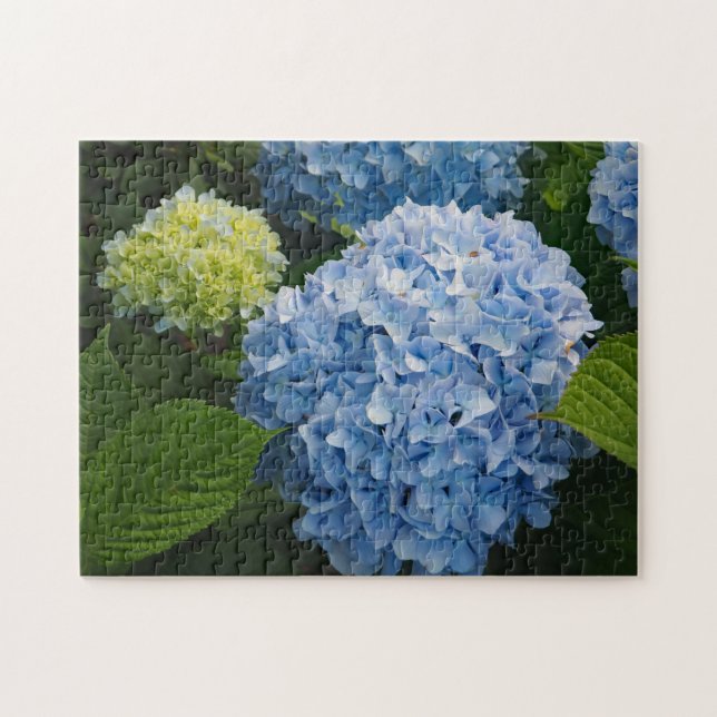 Floral Blue Hydrangea Photo Jigsaw Puzzle (Horizontal)