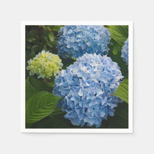 Floral Blue Hydrangea Photo Napkins