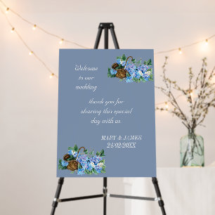 FLORAL BLUE HYDRANGEA welcome / thank you Foam Board