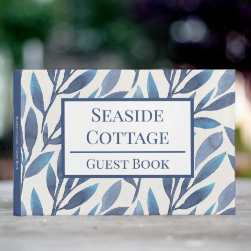 Floral Blue Leaves Airbnb Vacation Rental Guest Book