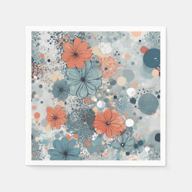 Floral Blue Napkins (Front)