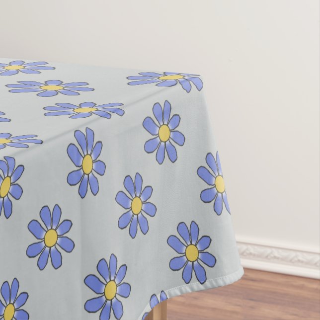 Floral Blue on any Color Tablecloth (In Situ)