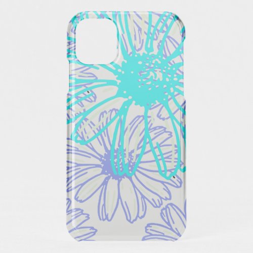 Floral blue outline  iPhone 11 case