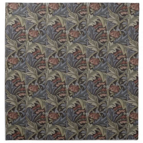 Floral Blue Pink Vintage William Morris Bluebell Cloth Napkin