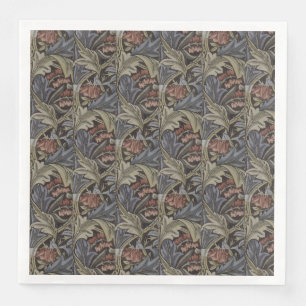 Floral Blue Pink Vintage William Morris Bluebell Paper Dinner Napkins