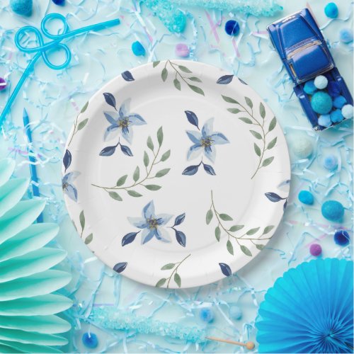 floral blue print pattern seamless   napkins paper plates