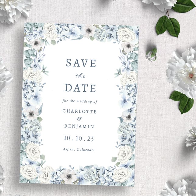 Floral Blue Save The Date (Creator Uploaded)
