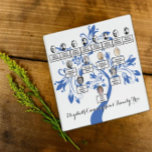 Floral Blue Silhouette Family Tree Photos  3 Ring Binder<br><div class="desc">Four generations of your family tree are featured on this binder. The names and the photos are set up as templates that should be changed to the names and photos of your own family members. The background features a blue vintage floral tree silhouette. The back side of the binder displays...</div>