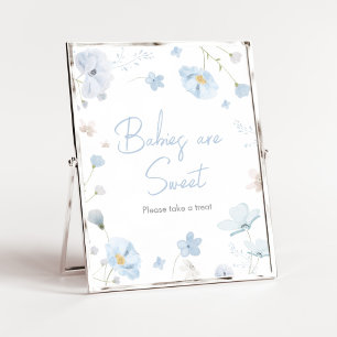 Floral Blue Spring Baby in Bloom Babies are Sweet Poster