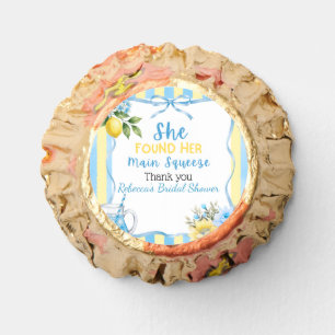 Floral Blue Stripe Main Squeeze Bridal Shower Reese's Peanut Butter Cups