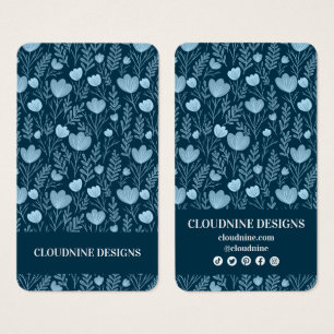 Floral Blue Teal Earring Jewelry Display Card