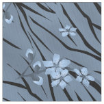 Floral, blue, tiger pattern fabric