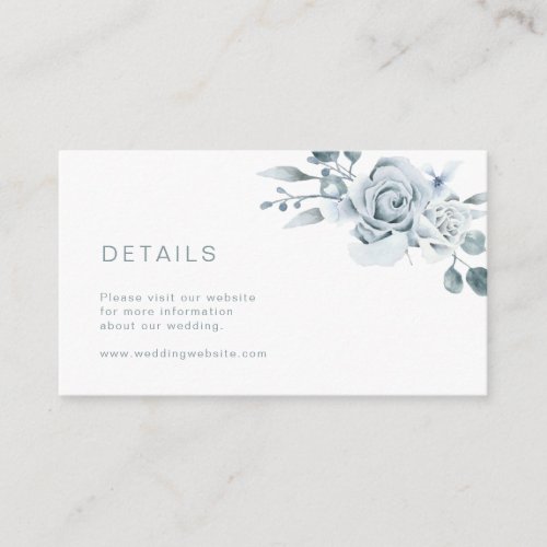 Floral Blue Wedding Enclosure Card