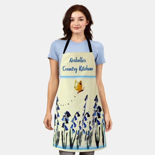 Floral Bluebells Butterfly Country Named Apron