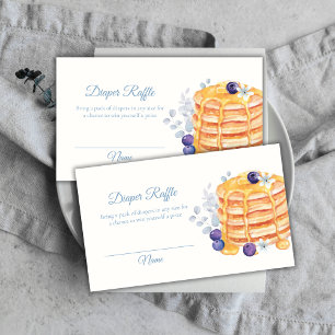Floral Blueberry Pancake Diaper Raffle Baby Shower Enclosure Card