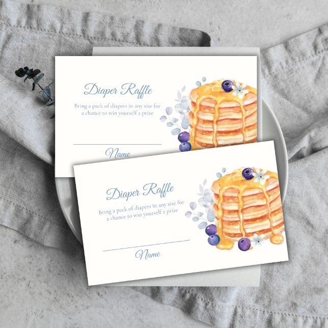 Floral Blueberry Pancake Diaper Raffle Baby Shower Enclosure Card (Floral Blueberry Pancake Diaper Raffle Baby Shower Enclosure Card)