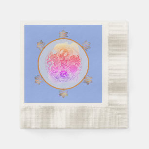 Floral Blues Abstract Passover Seder Plate Napkins