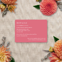 Floral Blur Modern Elegant Summer Autumn Wedding Enclosure Card