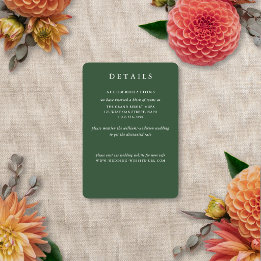 Floral Blur Modern Elegant Summer Autumn Wedding Enclosure Card