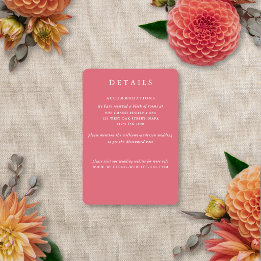 Floral Blur Modern Elegant Summer Autumn Wedding Enclosure Card