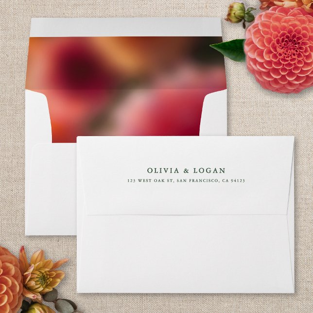 Floral Blur Modern Elegant Summer Autumn Wedding  Envelope (Creator Uploaded)