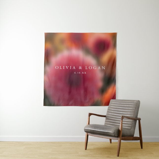 Floral Blur Modern Elegant Summer Wedding Backdrop (In Situ)