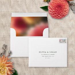 Floral Blur Modern Summer Autumn Wedding A2 REPLY Envelope