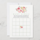 Floral Blush and Sage Baby Shower Baby Bingo Invitation (Front)