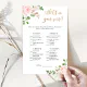 Floral blush baby shower what's in your purse game | Zazzle