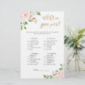 Floral blush baby shower what's in your purse game | Zazzle