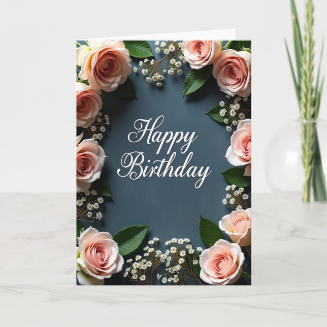 Floral Blush Bloom Card (Front)