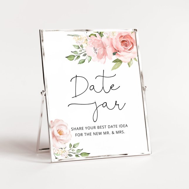 Floral blush date night ideas. Date jar bridal Poster (Creator Uploaded)