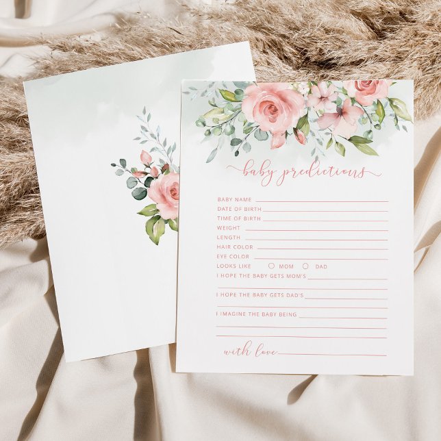Floral blush eucalyptus prediction for baby card (Creator Uploaded)