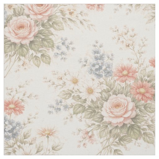 Floral Blush Garden Heirloom Pattern Fabric