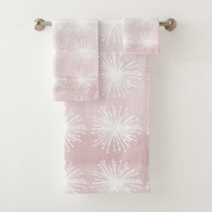 Floral Blush Gray  Bath Towel Set