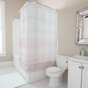 Floral Blush Gray Shower Curtain