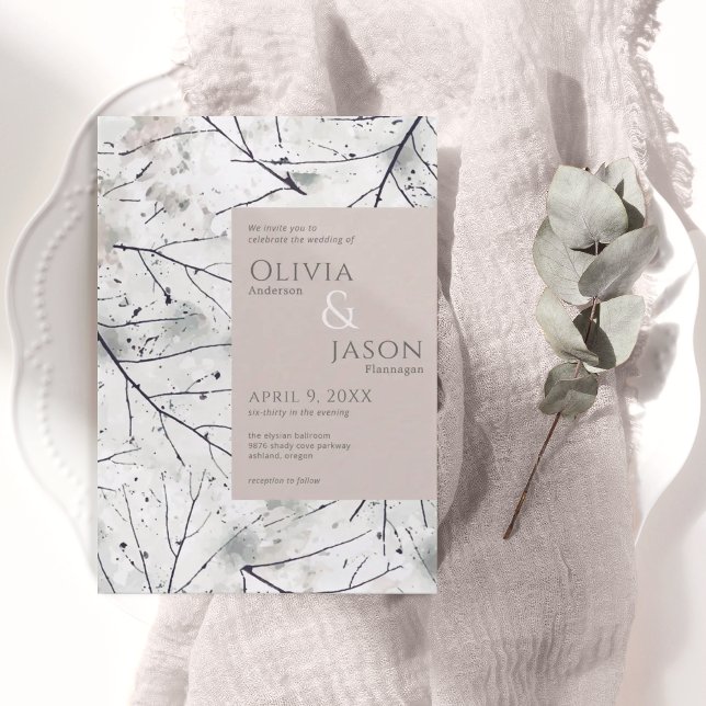 Floral Blush Gray Watercolor Invitation (Creator Uploaded)